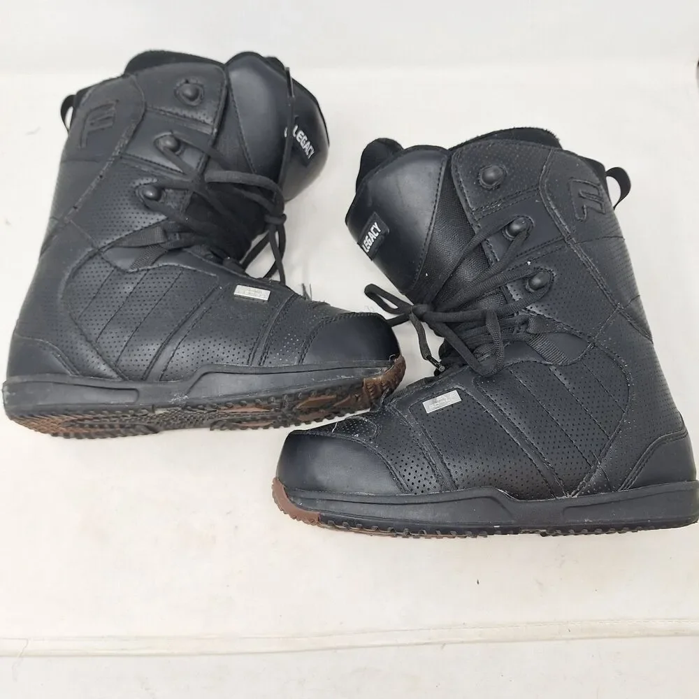 Five Forty Legacy Black Leather Snowboard Boots Winter Sports Outdoor Size 8